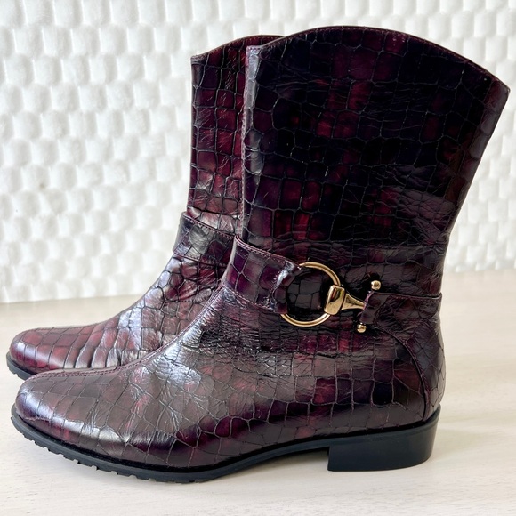 Amalfi by Rangoni Women's Pria Ankle Boot Burgandy Size 8.5” Made in Italy NWOT - Picture 9 of 13